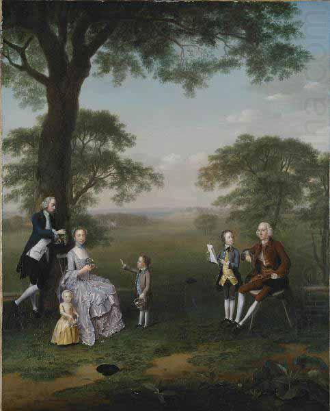 Arthur Devis The Clavey family in their garden at Hampstead china oil painting image